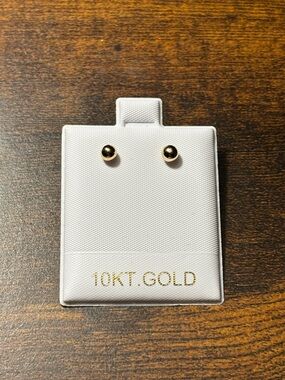 10KT Gold Ball Stud Earrings - Classic Yellow Gold
